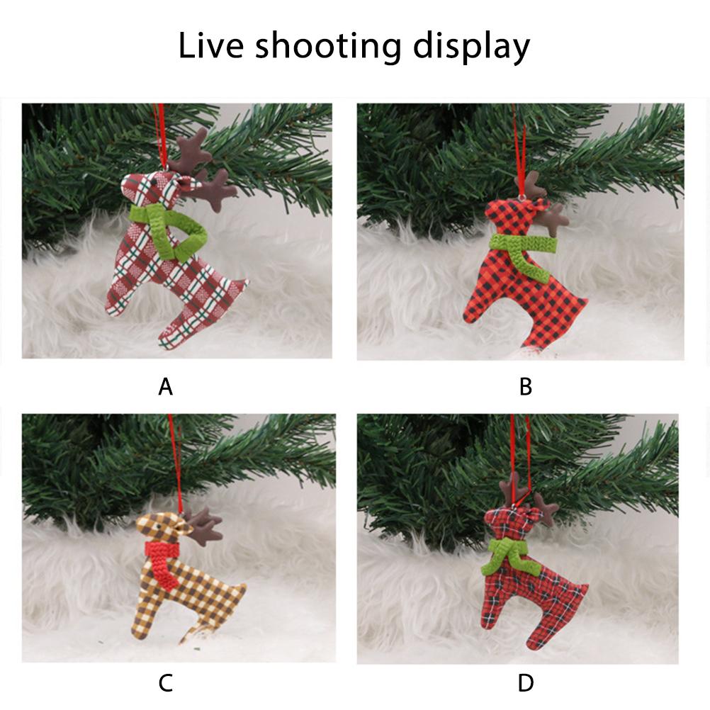 Christmas Tree Cute Elk Decorations Hanging Pendant Soft Pottery Deer Craft Ornament Xmas Ornaments for Home New Year
