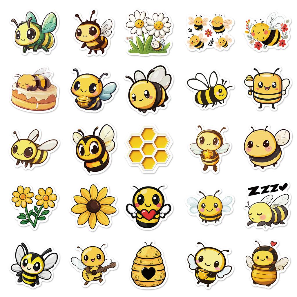 New 50 Cute Cartoons, Commuter Bee Stickers, Children's Reward Stickers, Cute Decorative Mobile Phone Case Stickers