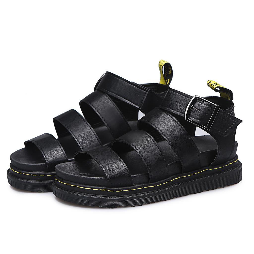 New 2025 European and American summer women's sandals buckle casual beach shoes platform large size flat Martin sandals