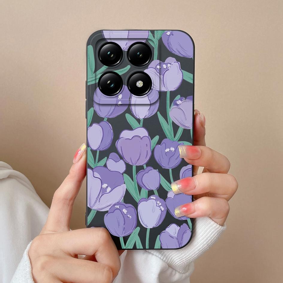 Мягкие новые чехлы для Xiaomi 14T 15 Pro Capa Pretty Cloud Flowers стильный стиль защитный жидкий силикон прочный анти-падение для Xiaomi Shell задние крышки