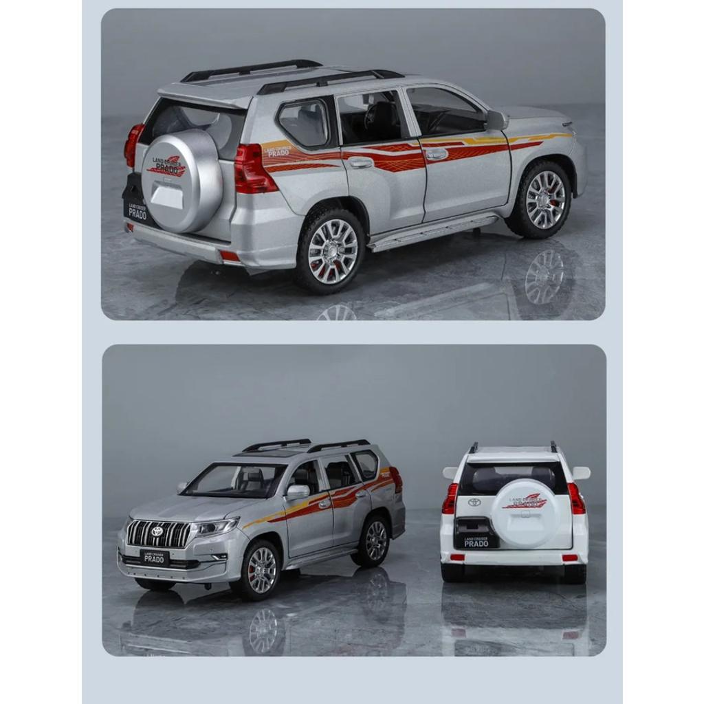 HAOCHI 1/24 Toyota PRADO Land Cruiser Внедорожник Сплав Модель автомобиля Литой Металл Внедорожник Модель автомобиля Звук Свет Детская Игрушка Подарок