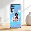 Мультяшный теплый чехол для телефона S-Steven U-Universe для Samsung S26,S25,S24,S21,S22,S23,S30,Ultra,S20,FE,Lite,10,9, Черная крышка