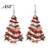 Christmas Gift for Her 2D Acrylic Earrings, Colorful Tree Dangle Earrings with Bow Holiday Decor, Lightweight Drop Jewelry, Decorations Jewelry
