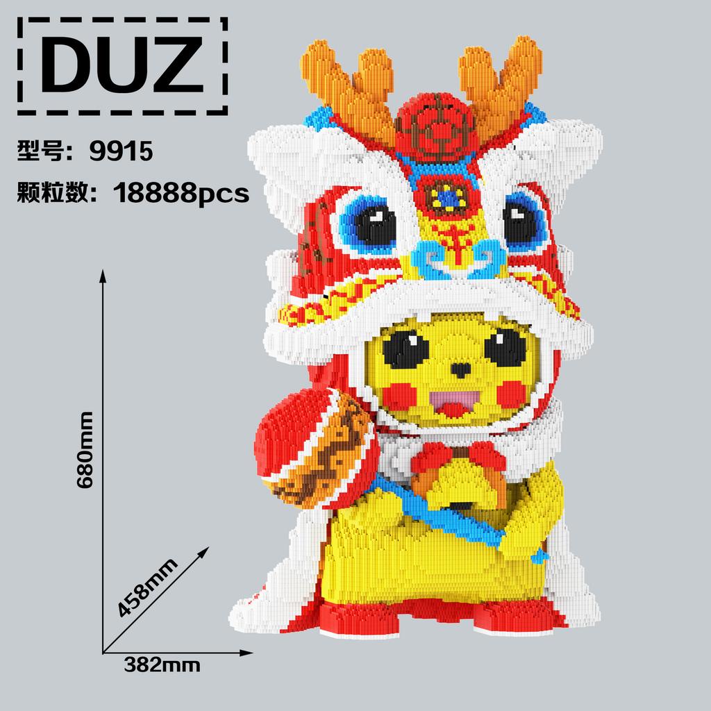 Покемон Пикачу Строительные блоки Креативная 3D модель Милый 45/90 см Сборка Мини соединительные кирпичики Фигурка Игрушка Подарок для домашнего декора