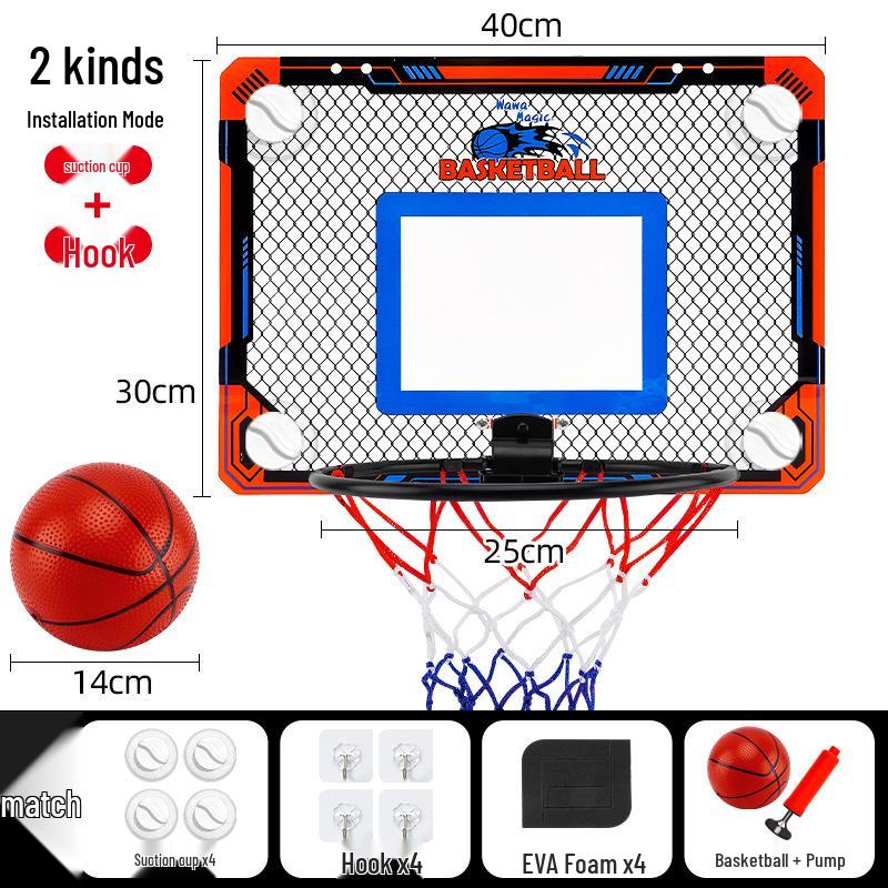 Transparent Basketball Hoop for Kids with Scoreboard, Wall-Mounted, No-Drill, Door Hanging Indoor Slam Dunk Backboard.