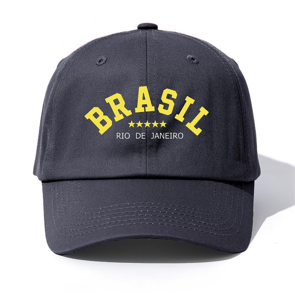 1 шт. Бейсболка с принтом BRASIL для взрослыхМинималистичный Ретро Стиль Повседневная Мягкая Регулируемая Кепка ПапыИдеально В Качестве Подарка