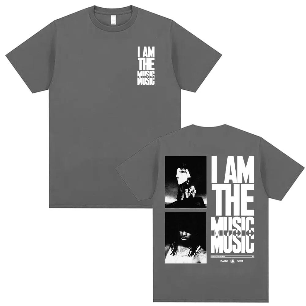 Playboi Carti I AM MUSIC Album Cover T Shirt Mens Clothing Harajuku Hip Hop Street Summer Male 100 Cotton Oversized Tshirts