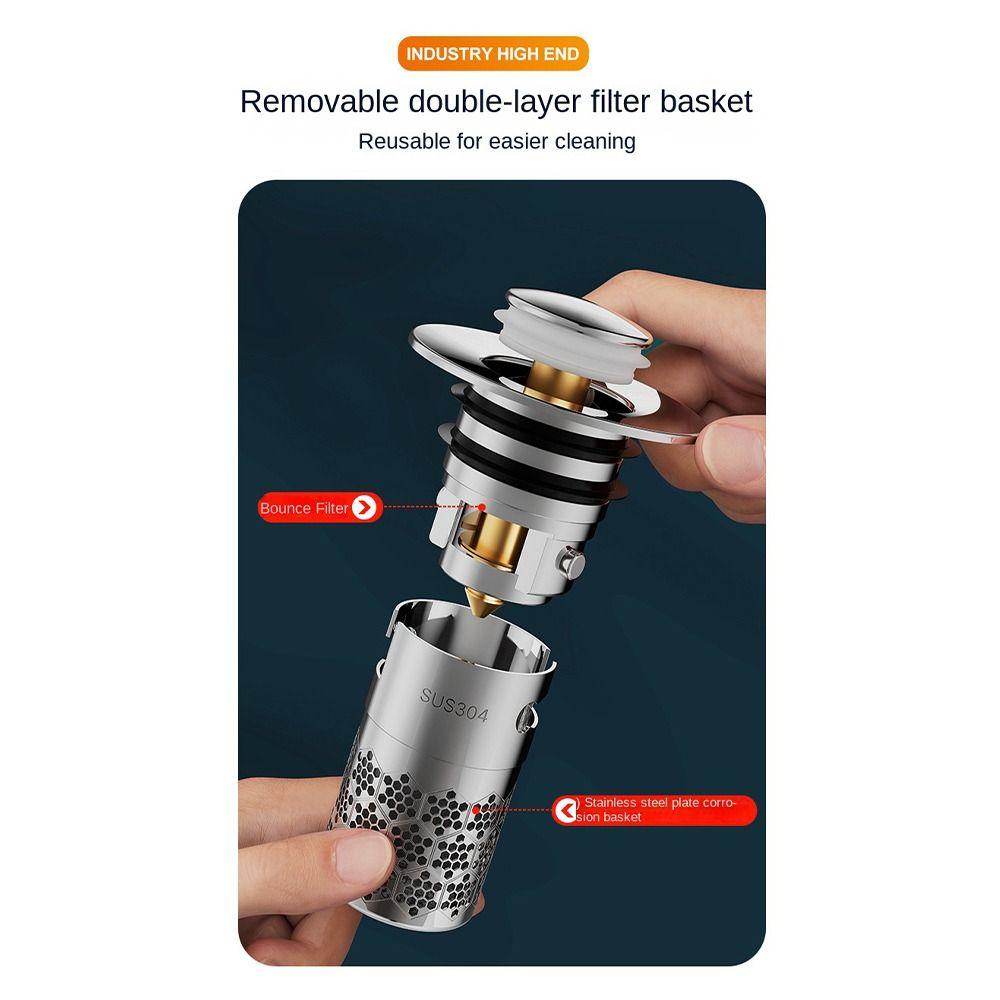 Сетка-фильтр для слива пола против засоров, полезная ловушка для волос, нержавеющий стальной сетчатый фильтр для раковины, всплывающее ядро для умывальника, аксессуар для ванной комнаты