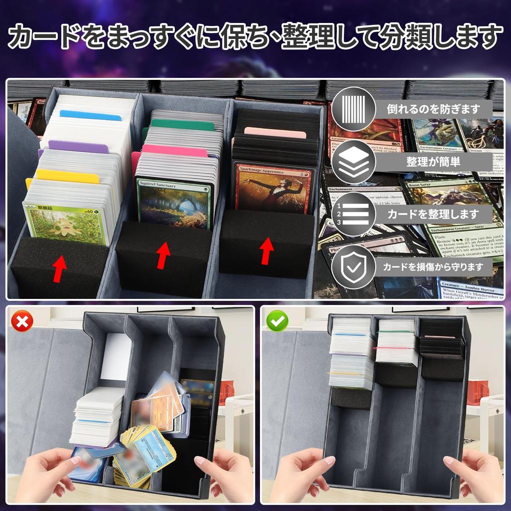 Чехол для карт HIMOMO вмещает 1800 карт, большой вместительный чехол для карточек из искусственной кожи, вертикальный чехол для карточек, в комплект входят 3 губки с 10 разделителями, чехол для карточек