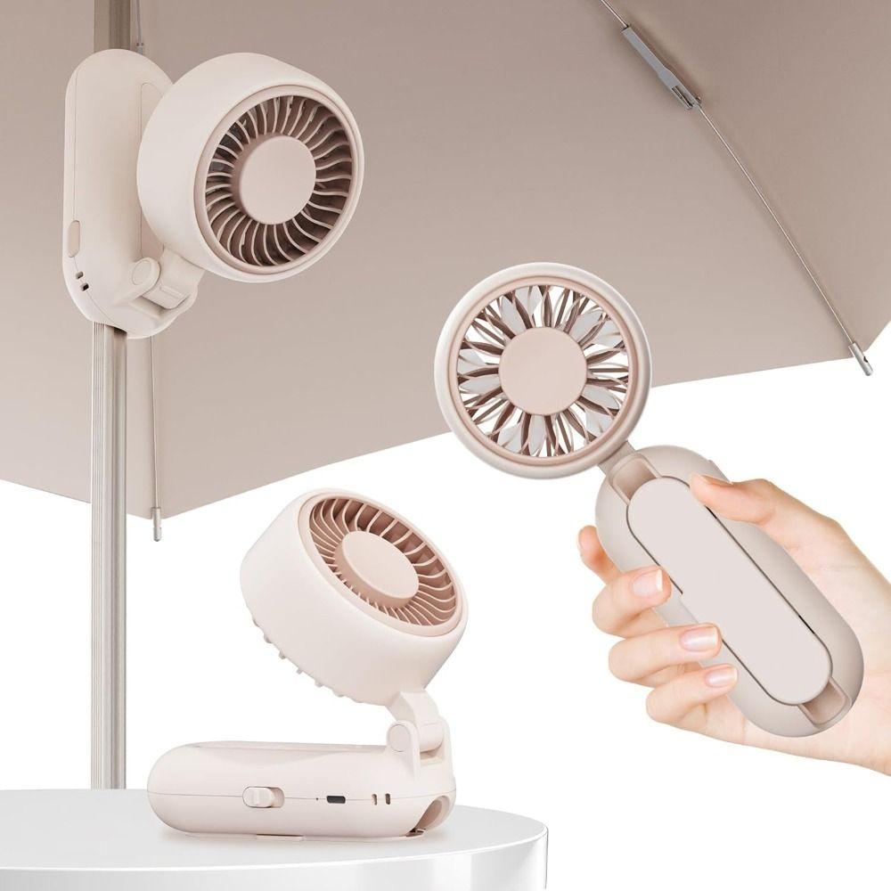 9H Runtime 4 Speeds Personal fan Handheld Small Fan Fits 8-12mm Umbrella