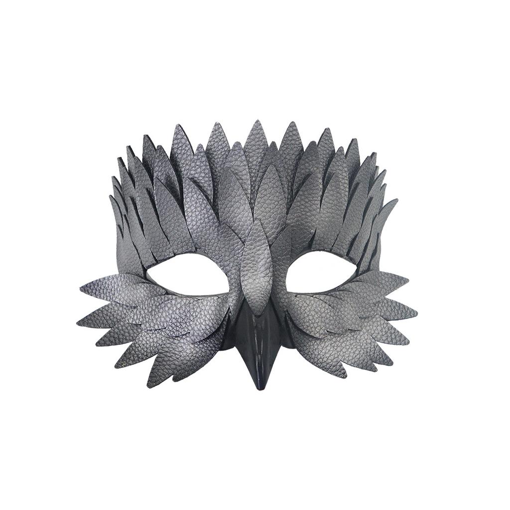 Halloween High End Half Face Leather Feather Beak Mask Party Costume Prop Fun For Bar And Masquerade Events