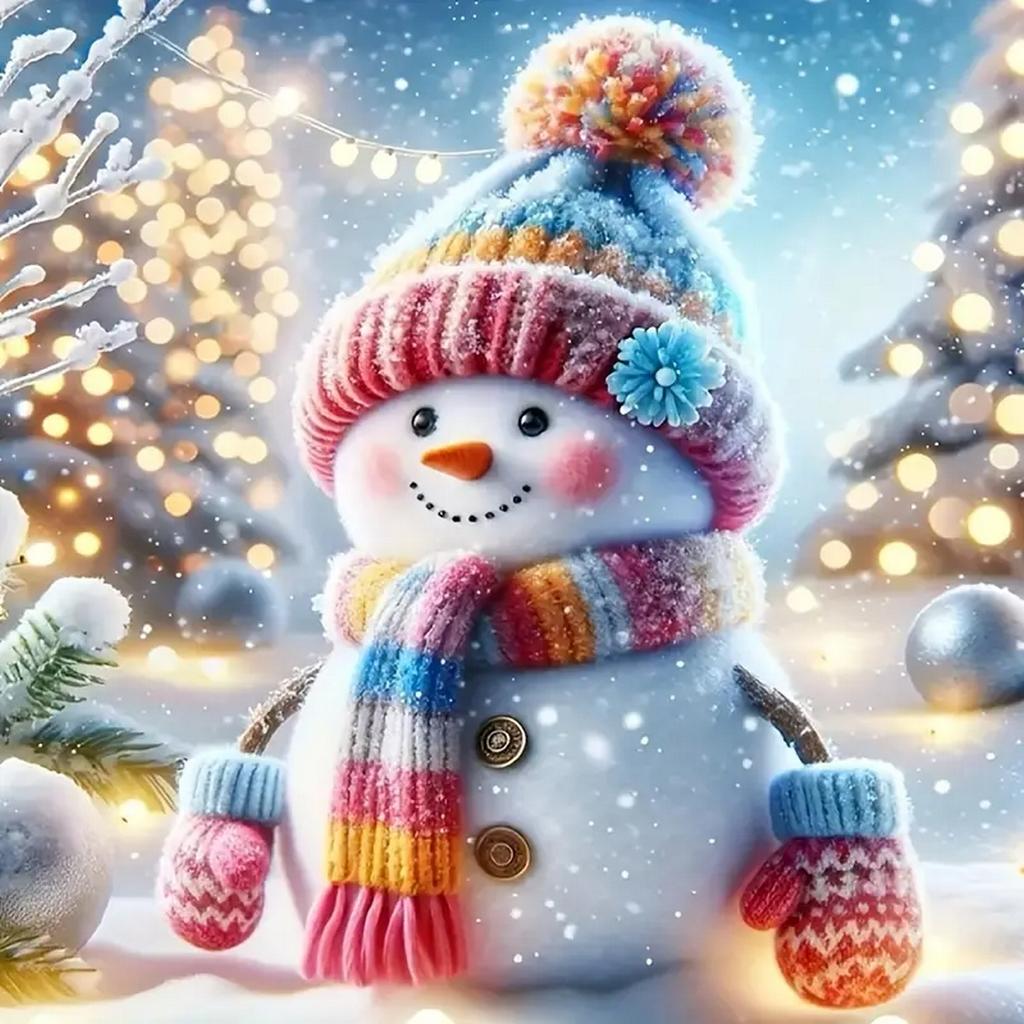 DIY Полная круглая алмазная картина вышивка крестом Счастливого Рождества Санта-Клаус Снеговик Домашнее украшение Искусство Алмазная живопись 5d Алмазная художественная живопись