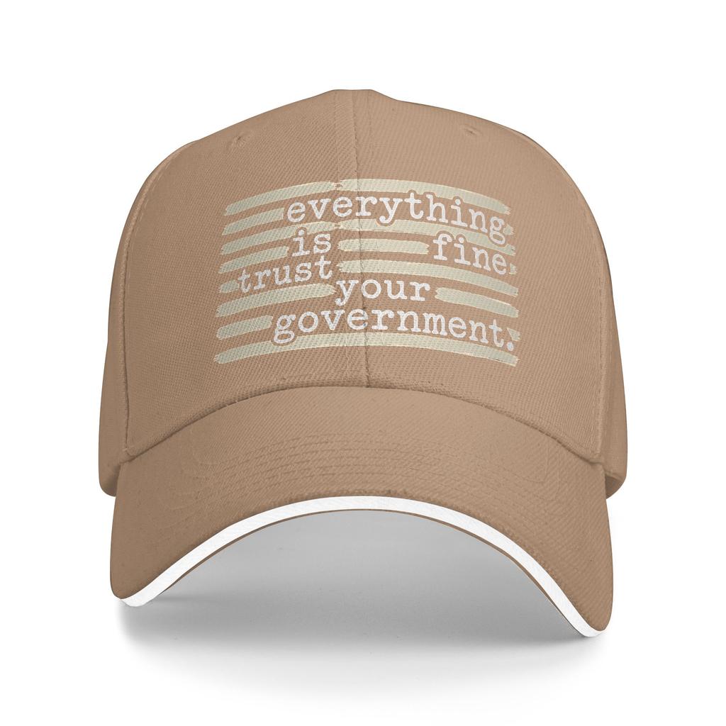 Everything Is Fine Trust Your Government Redacted Casual Baseball Cap Spring Trucker Hat Sun Hunting Hip Hop Hats Baseball Caps