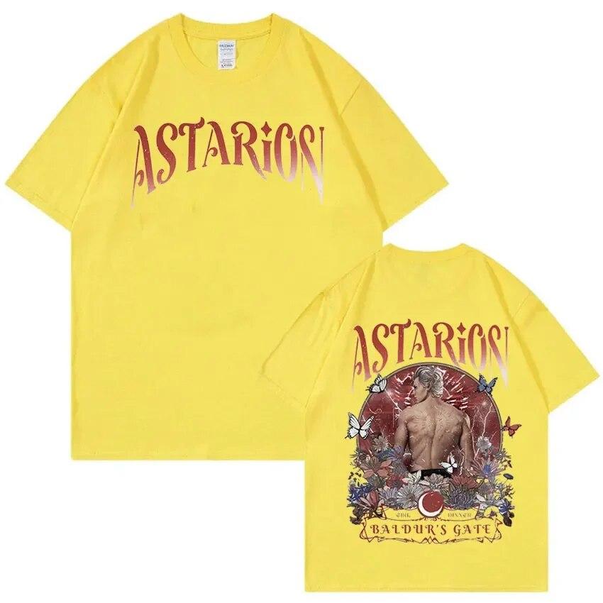 Ретро Astarion Baldur's Gate 3 футболка с принтом унисекс женская повседневная хлопковая футболка с коротким рукавом Harajuku футболки большого размера уличная одежда
