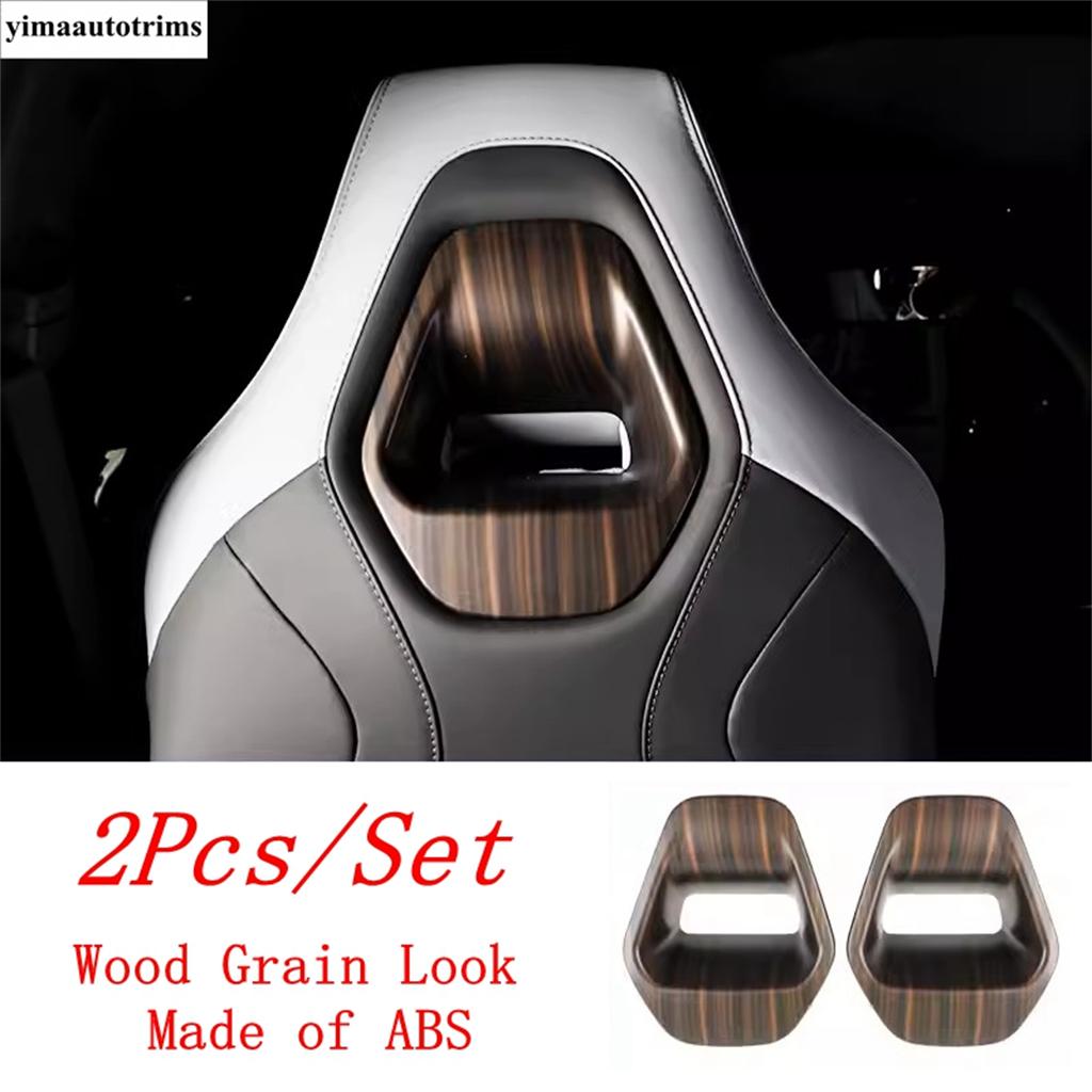 Car Seat Head Pillow Headrest Adjust Button Sequ Decoration Cover Trim For BYD Seal EV 2024 Wood Grain Accessories