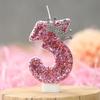 Cake Numeral Candles 0-9 Birthday Candle Pink Colour Creative Candle Princess Crown Girl Happy Birthday Candle Party Decoration