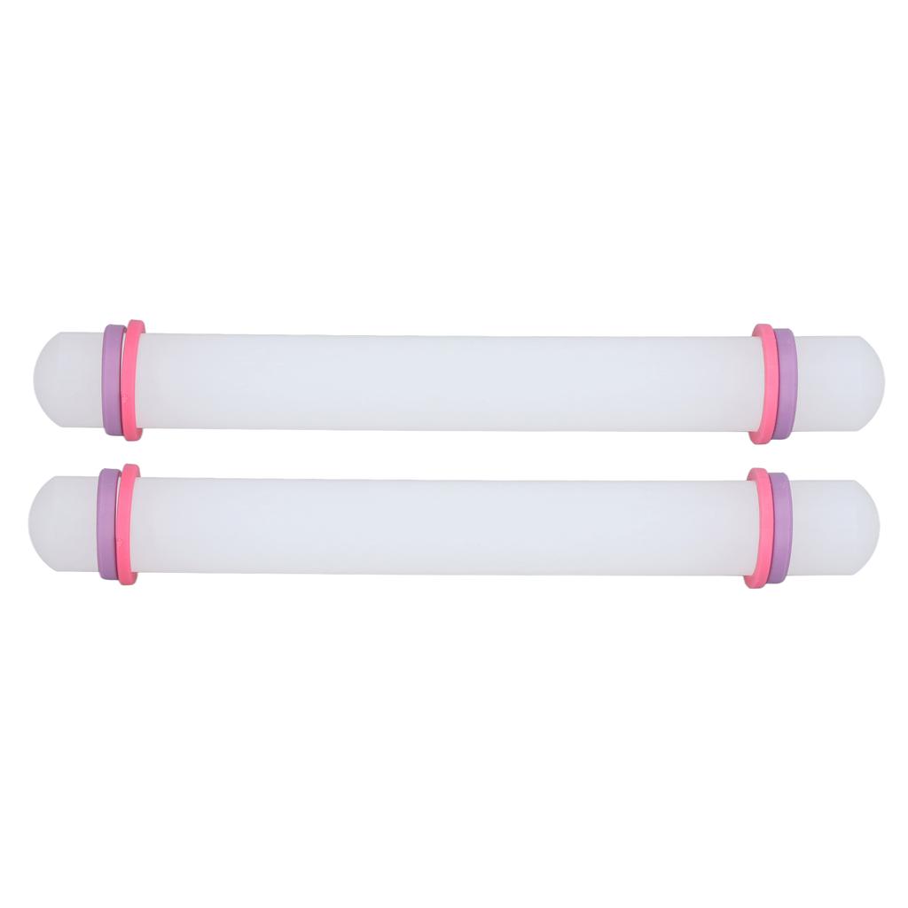 2Pcs Plastic Rolling Pin Safe Durable Sturdy Plastic Nonstick Surface Wide Application Small Rolling Pin