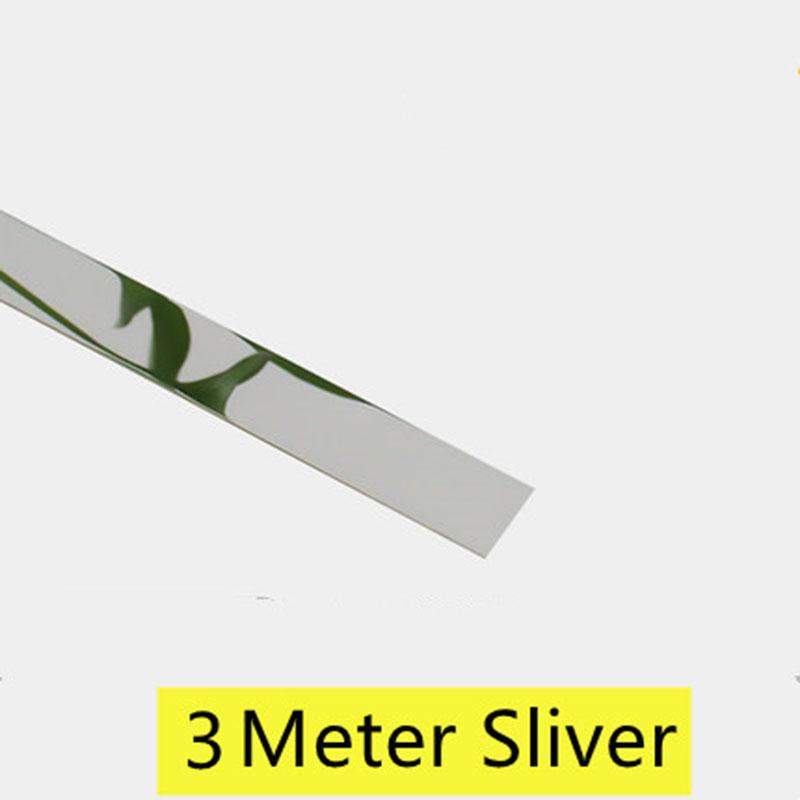 3 метра из нержавеющей стали, плоские декоративные линии, самоклеящаяся зеркальная наклейка на стену, фон для гостиной, настенная, потолочная, кромочная полоса