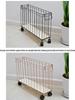 Nordic Style Iron Storage Basket with Wheels for Books, Snacks, Magazines, Yoga Mats & Sports Equipment