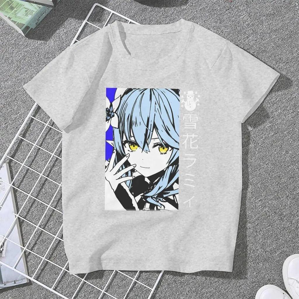 Yukihana Lamy Feminine Clothes Hololive VTuber Plus Size T-shirt Harajuku Vintage Female Clothing