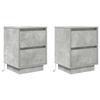 VidaXL Bedside Tables with LED Lights 2 Pcs Concrete Grey 38x34x50 Cm, Nightstand, Bed Table, Side Table, 861290