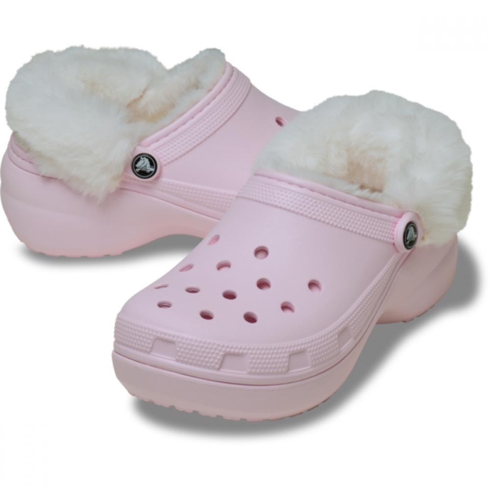 Crocs Classic Platform Fuzz Lined Clogs 212854 6zw