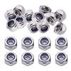 M6 Hex Lock Nuts, 50-Pack, 304 Stainless Steel, Nylon Lock Nuts, Insert Nut Plates, Locking Nuts, Hex Head Nuts, Nylon, Locking To Prevent Loo