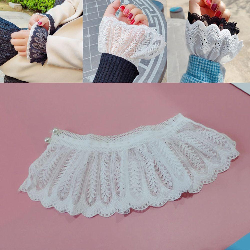 Кружевные Декоративные Рукава-Обманки из Искусственной Кожи Плиссированные Рукава Универсальный Свитер Плиссированные Манжеты Рукава-Обманки