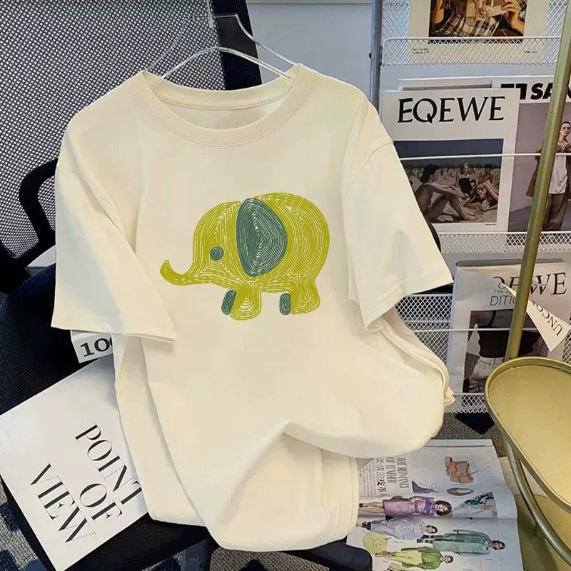 Футболка из чистого хлопка белого цвета с короткими рукавами для женщин на лето, новый большой размер, свободный дизайн, тонкий топ с короткими рукавами и принтом