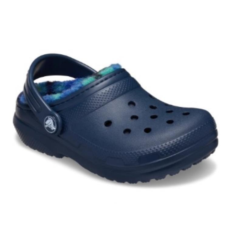 Crocs Классические утепленные клоги в крупную клетку для малышей 212038 410