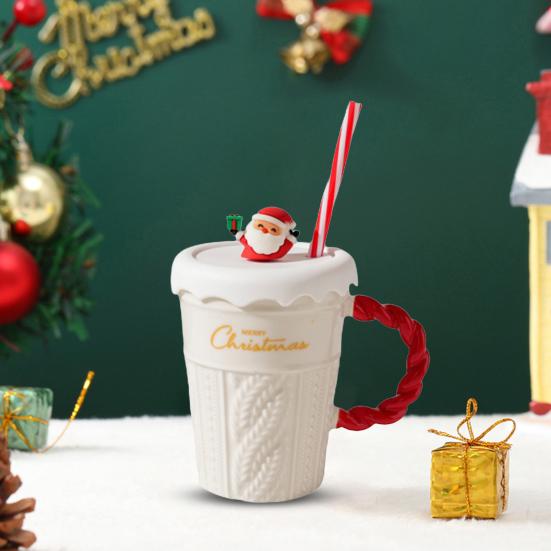 Рождественская елка керамическая кружка 400 мл керамическая соломенная кофейная кружка парная кофейная кружка праздничное украшение стола подарочная кружка для любителей кофе