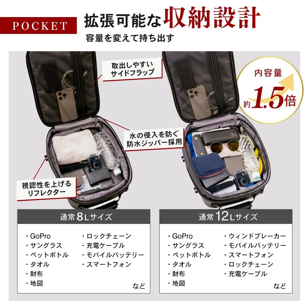 PYKES PEAK Motorcycle Seat Bag Large Capacity Rain Cover Included Fixed Belt Shoulder Belt Day Trip Bike Touring Outdoor Touring Bag Rear Bag Touring