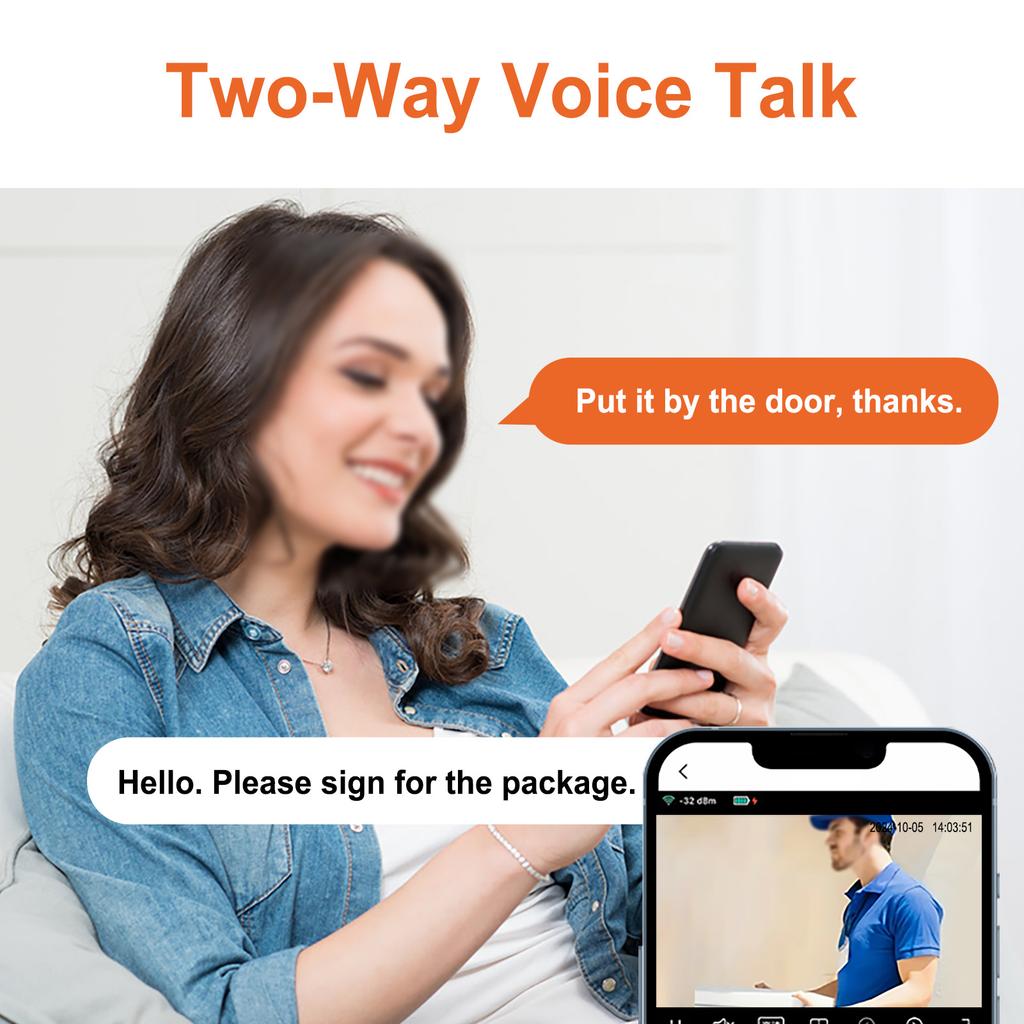 WiFi Smart Doorbell Ring Door Camera with 2 Dingdong Chime TY App Control Infrared Night Viewing Rechargeable Video