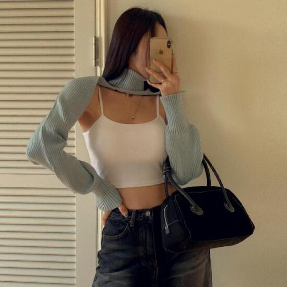 New ArrivalS Open Run Women S Ribbed Turtleneck Sweater Layered Short Jacket
