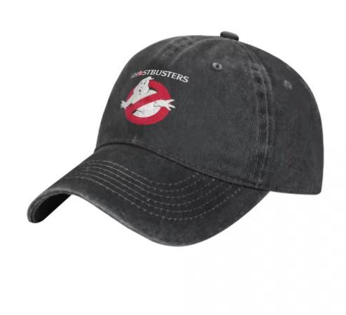 Soft top sun hat printed baseball cap adjustable washing old simple couple ghost forbidden symbol logo cap