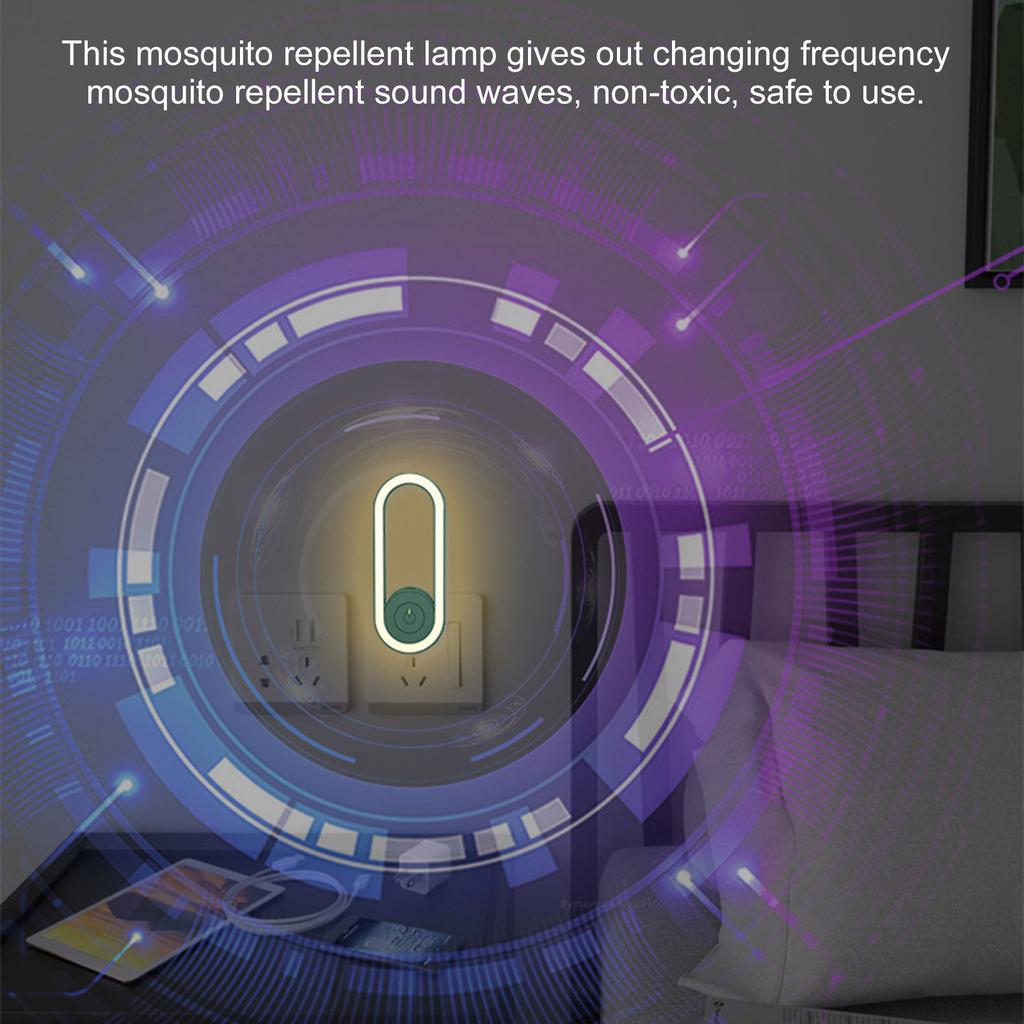 Ultrasonic Mosquito Repellent Lamp LED Night Light Electric Mosquito Mite Killing Lamp Fly Bug Trap