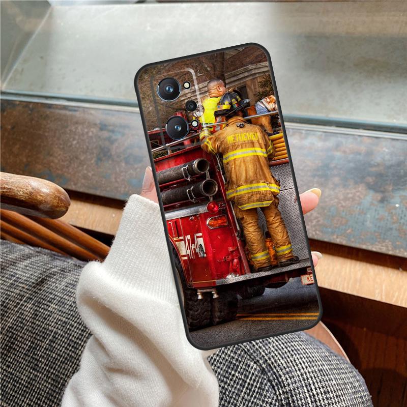 Fireman Firefighter Case For Realme 13 Pro Plus 11 12 14 C71 C75 C55 C51 C53 C25 C63 C61 C65 C67 GT6 GT7 15 Pro