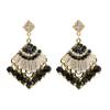 Temperament retro zircon crystal earrings handmade earrings light luxury high-end bohemian vacation earrings