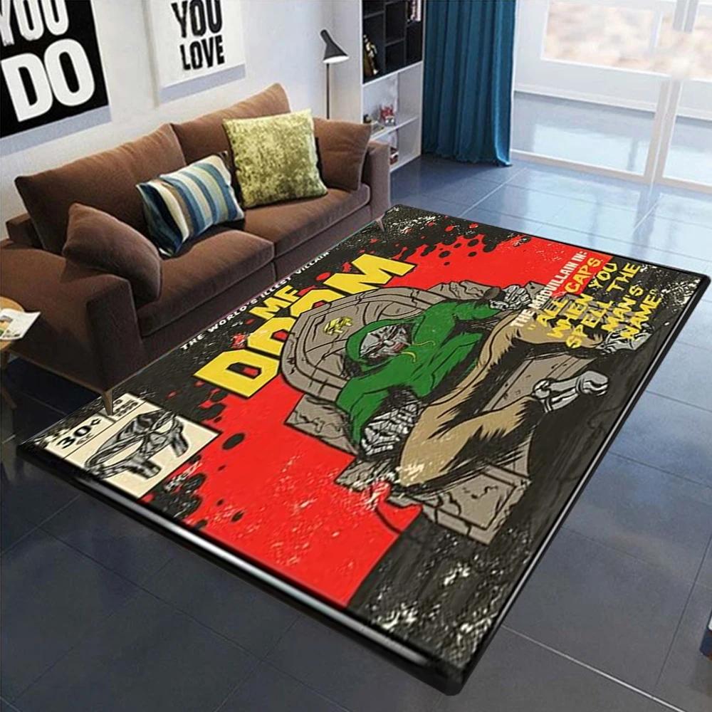 MF DOOM Графика рэпера Ковер Doom Декор обложки хип-хоп альбома Коврики хип-хоп группа музыка декоративный ковер современный популярный ковер
