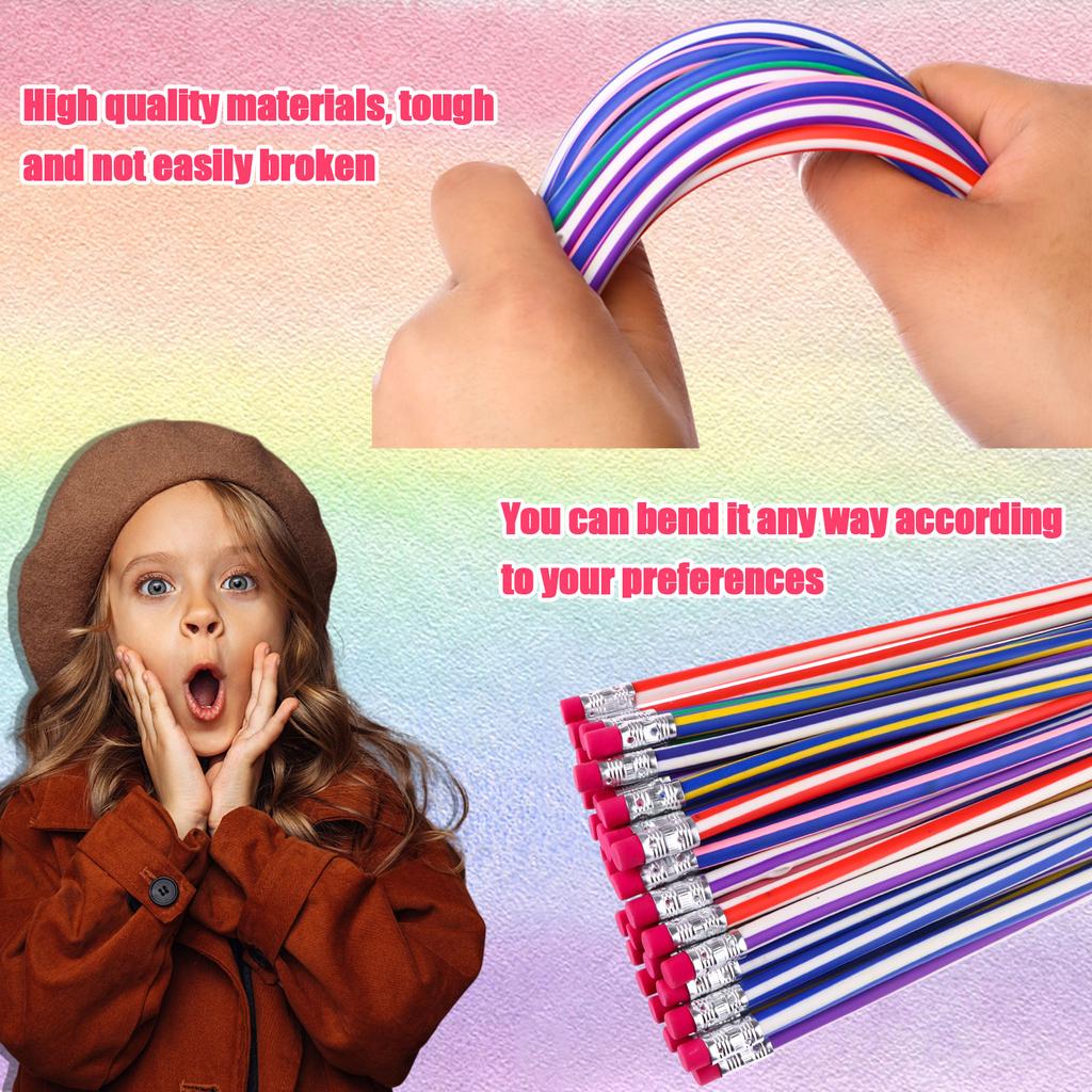 Пакет из 42 штук Flexibles Y Suaves, LáPices De 2.1 Pulgadas, LáPiz Suave Y Novedoso Con Borrador Para NiñOs, Regalo Para E