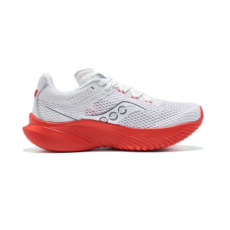 SAUCONY Kinvara 14 Comfortable Lightweight Low-Top Running Shoes Women Sneaker White Red S10823-122