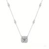 Elegant 925 Sterling Silver MoissaniteClavicle Chain Necklace - Perfect for Any Occasion