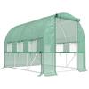 Walk In Polytunnel Greenhouse Green House With Roll Up Sidewalls UV Resistant PE Cover 3 X 2 X 2M Green