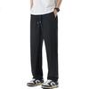 Foss Phil Men's Casual Pants, Spring And Summer Ice Silk Thin Simple Straight Comfortable Cool-Feeling Trousers, 008 Black L