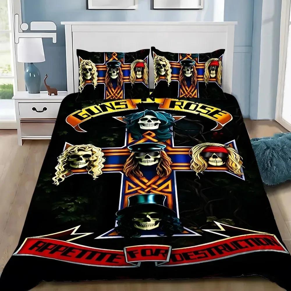 Изысканный Комплект Постельного Белья Рок-Группа G-Guns N R-Roses Украшение Спальни Пододеяльник Наволочка Размер Twin Full Queen Подарок
