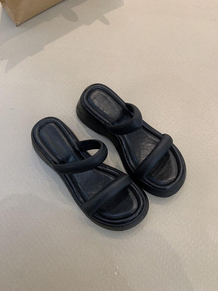 Нишевые крутые милые красотки с открытым носком розовые леопардовые тапочки на платформе и толстом каблуке для женщин летняя обувь