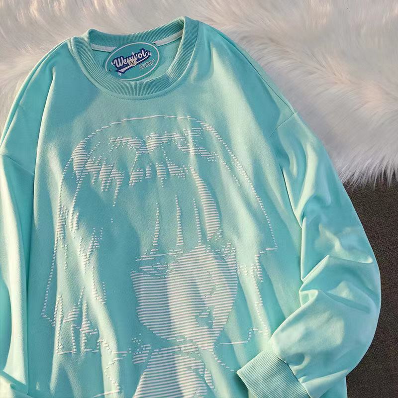 Women's Hip-hop Streetwear Harajuku Hoodie Retro Japanese Anime Girl Sweater Spring and Autumn Pullover