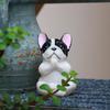 Yousheng Yoga Meditation Dog Ornament Sitting Pug Figurine Statue Animal Sculpture Indoor Outdoor Garden Home Office Desktop Decoration