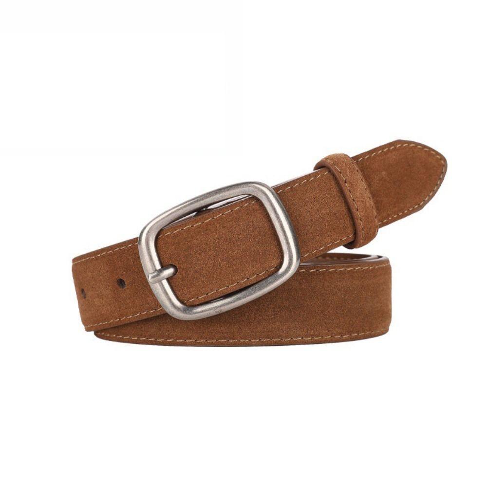 Повседневный ремень с пряжкой-гвоздиком, модный ремень для брюк и платьев, женский замшевый кожаный ремень, подарки