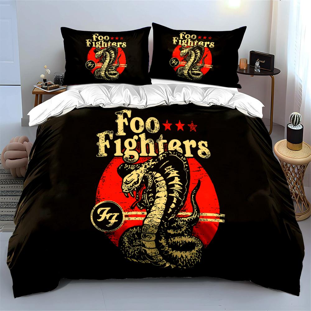 Foo Fighters Cobra Print Bedding Set Bedding set (1 duvet cover, 2 pillowcases, duvet not included)